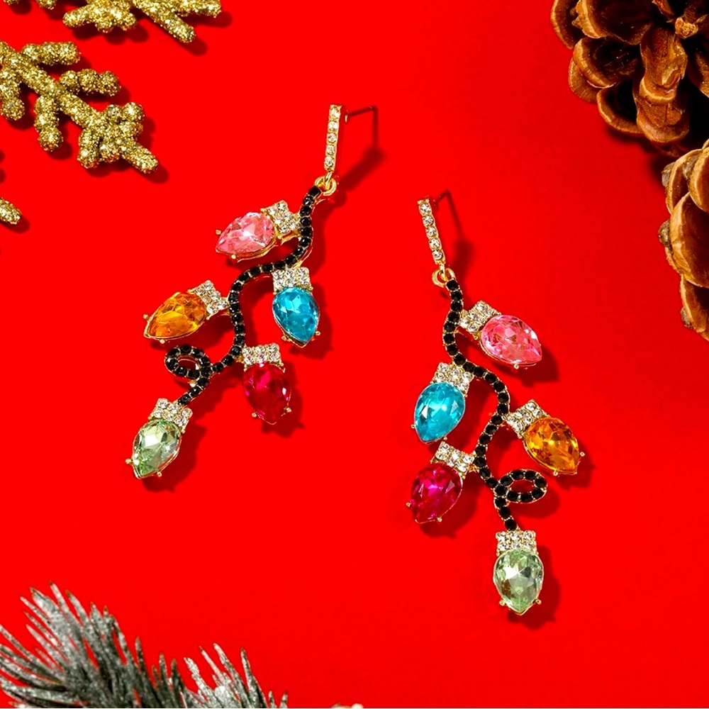 Christmas Lights Dangle Earrings NWT